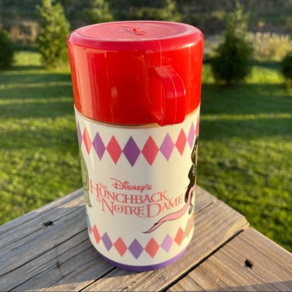 Vintage Disney | " The Hunchback Of Notre Dame" Red & Purple Thermos - Picture 3 of 7